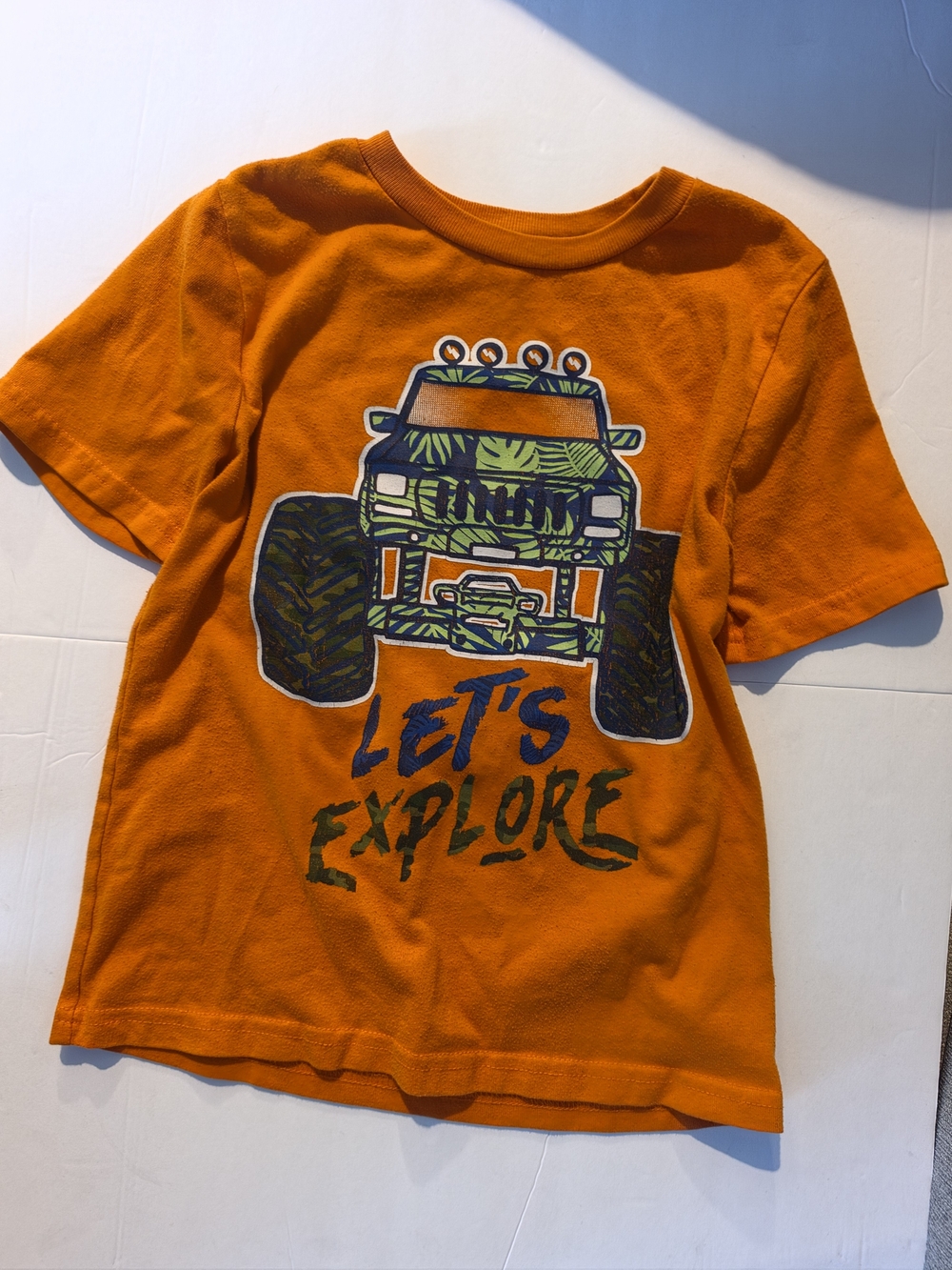 Kids' Orange Monster Truck Tee - Let's Explore Graphic